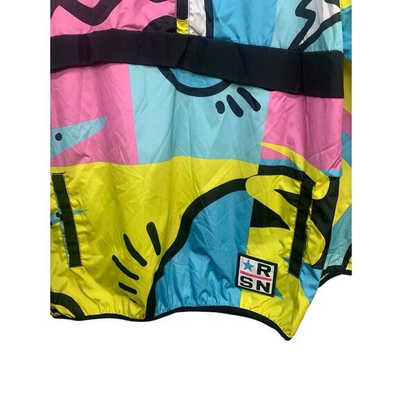 Reason Brand Peace Sign RELAX ANORAK Abstract Mesh Lined Windbreaker Men's L NEW - Picture 3 of 12